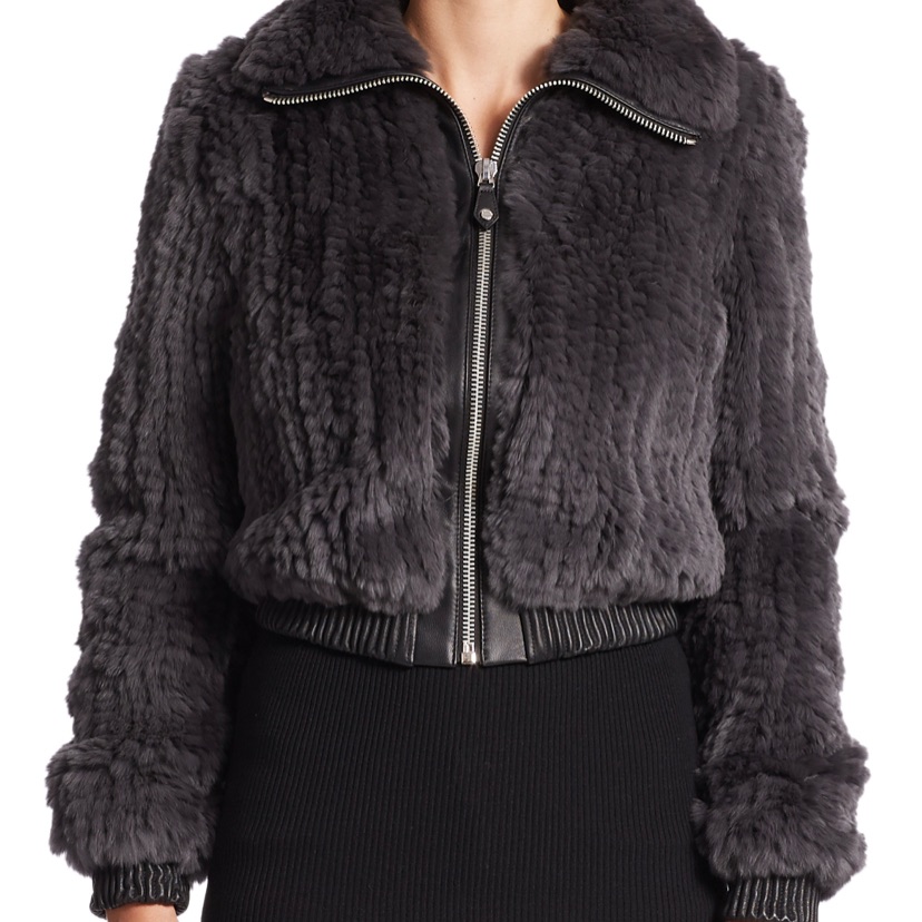 Michael Kors Leather Trim Rabbit Fur.